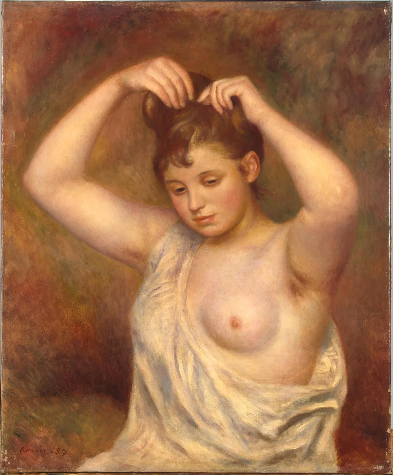 Woman Arranging her Hair