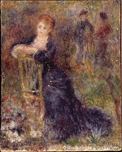 Jeune Femme assise dans un jardin
