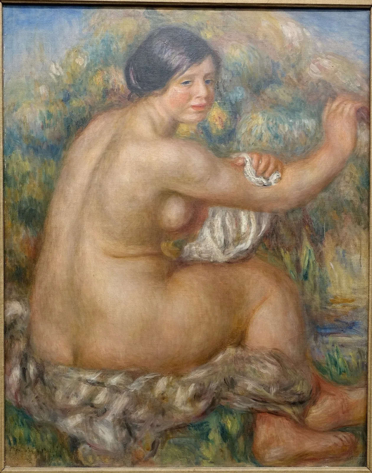 Bather Drying her Right Arm, Large Sitting Nude