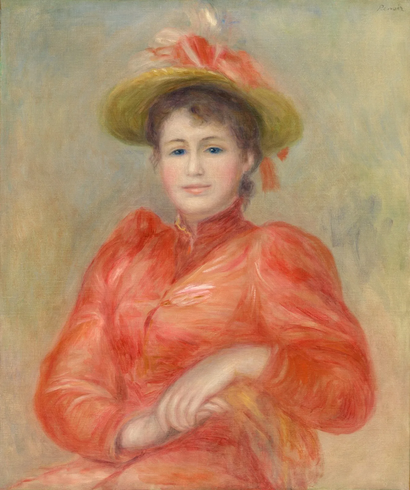Young Woman in Red Dress