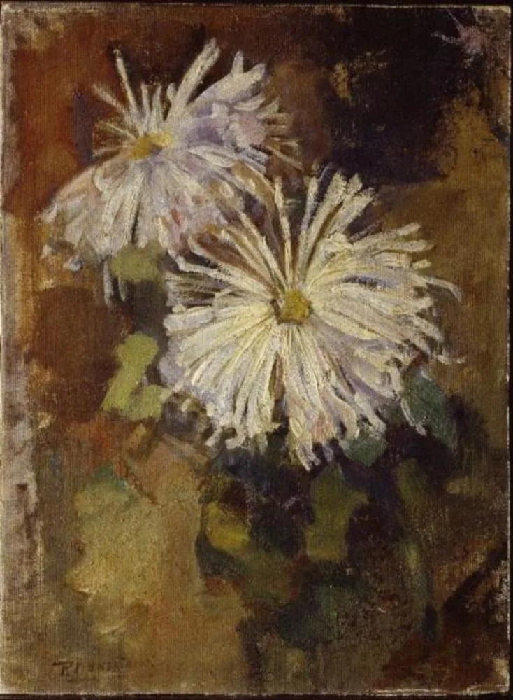 Two chrysanthemum blossoms