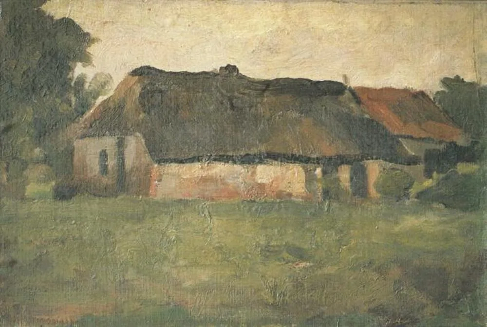 Farm building in Het Gooi, viewed from a field