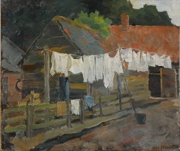 Farmhouse with wash on the line