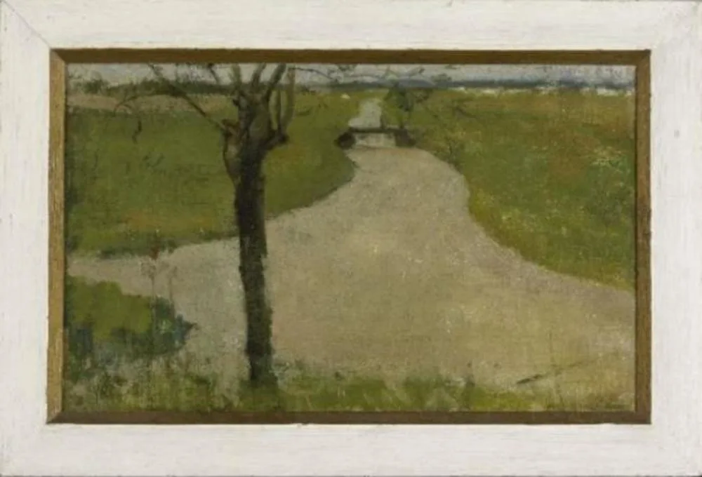 Irrigation ditch with young pollarded willow II