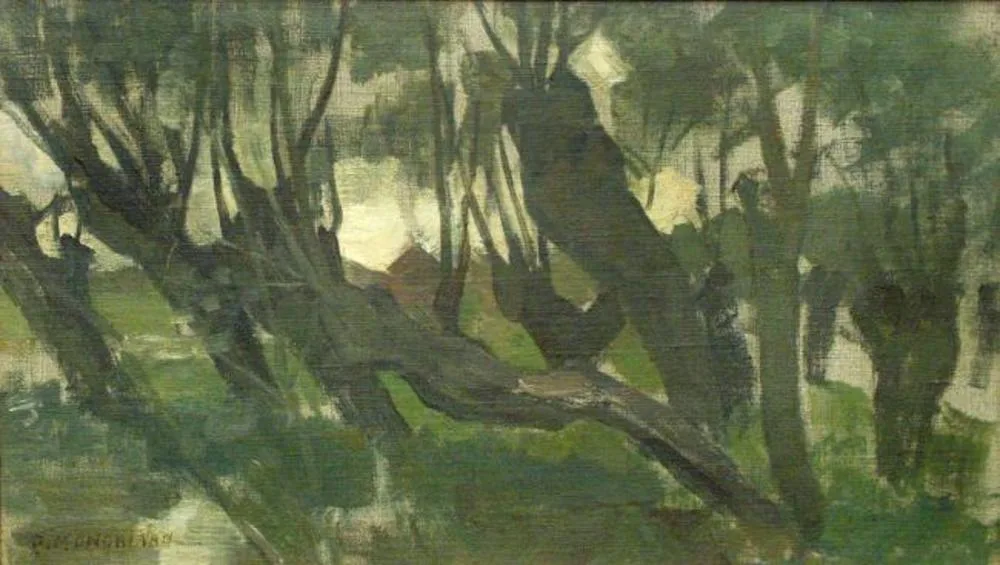 Willow grove, trunks leaning left II