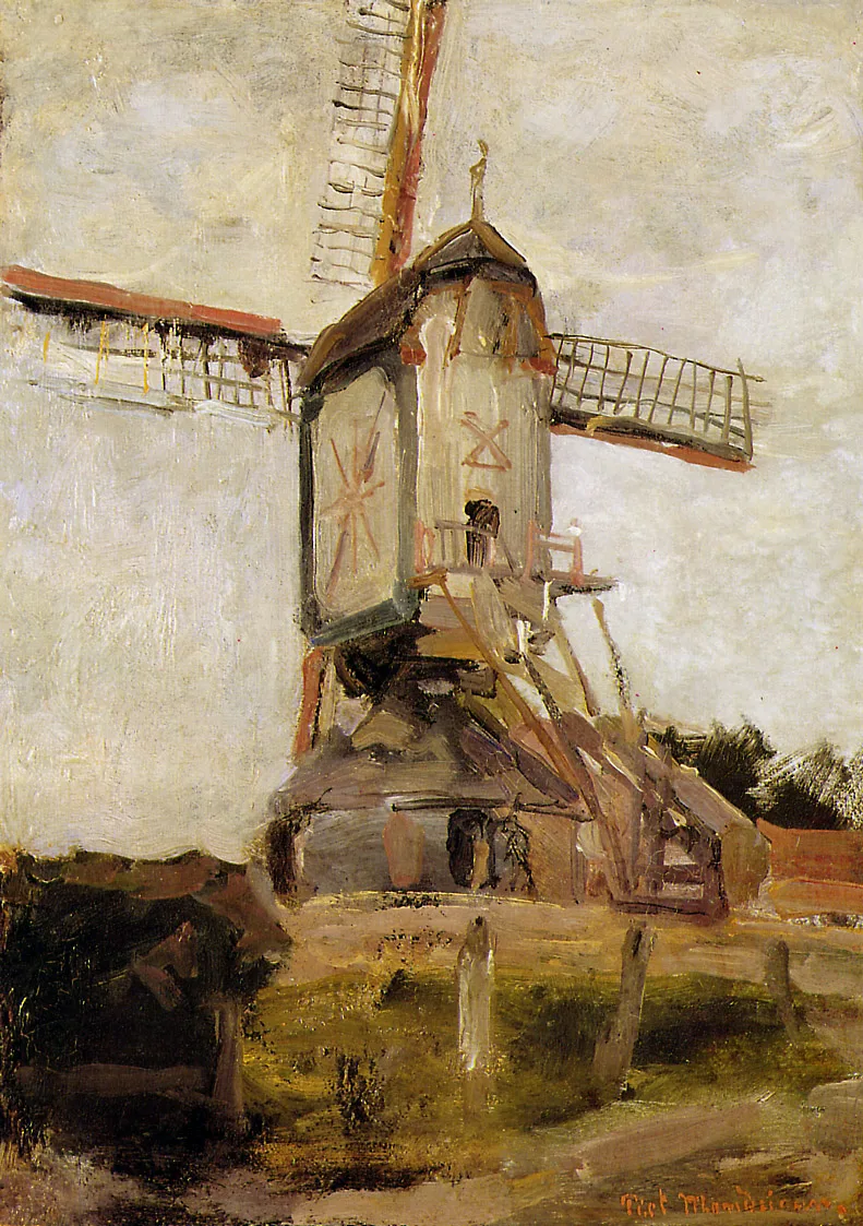 Post mill at Heeswijk, rear view