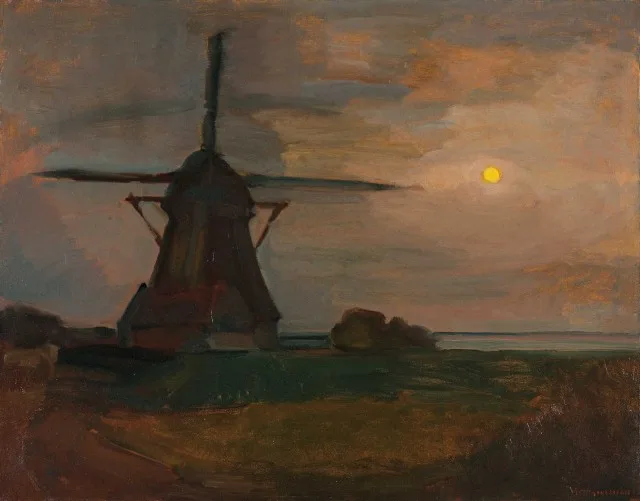 Oostzijdse mill in moonlight