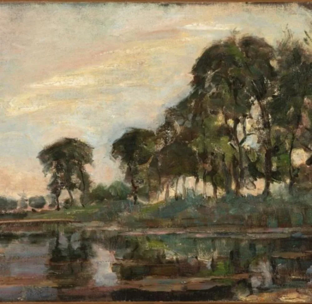 Bend in the Gein with poplars, three isolated (No. 3)