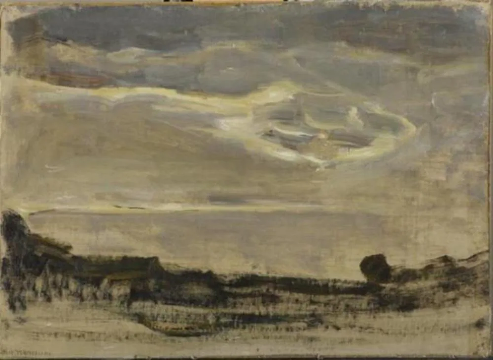 Evening sky with luminous cloud