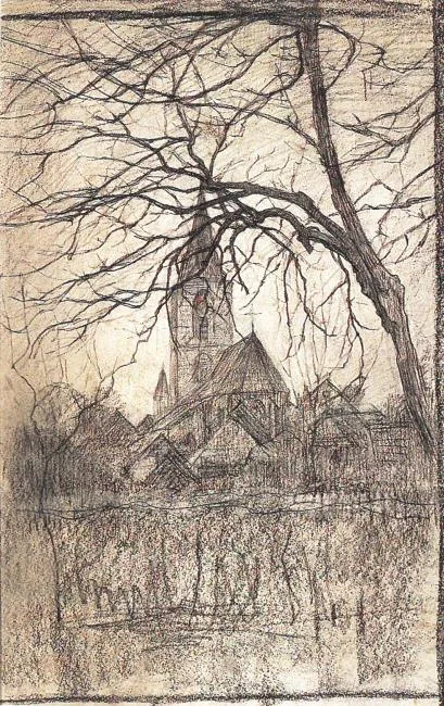 Saint Jacob's church with tree at right