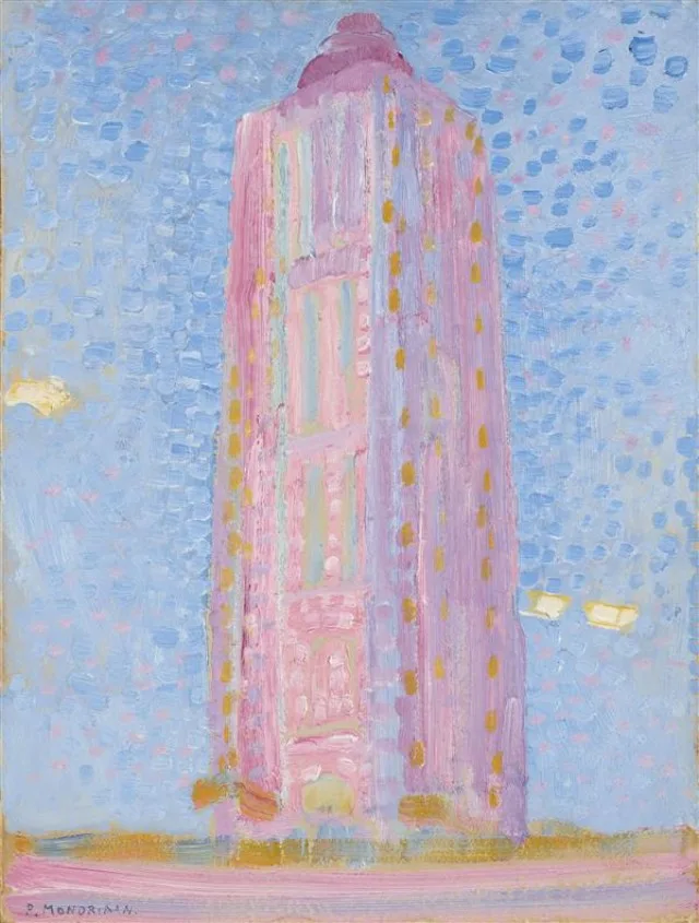 Lighthouse at Westkapelle in pink