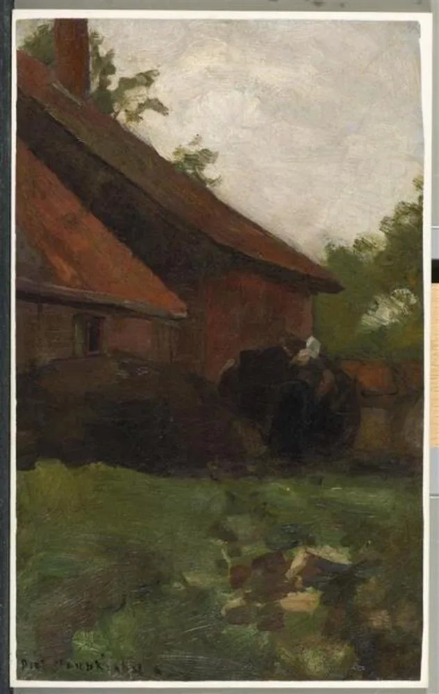 Woman and farm building in the Achterhoek