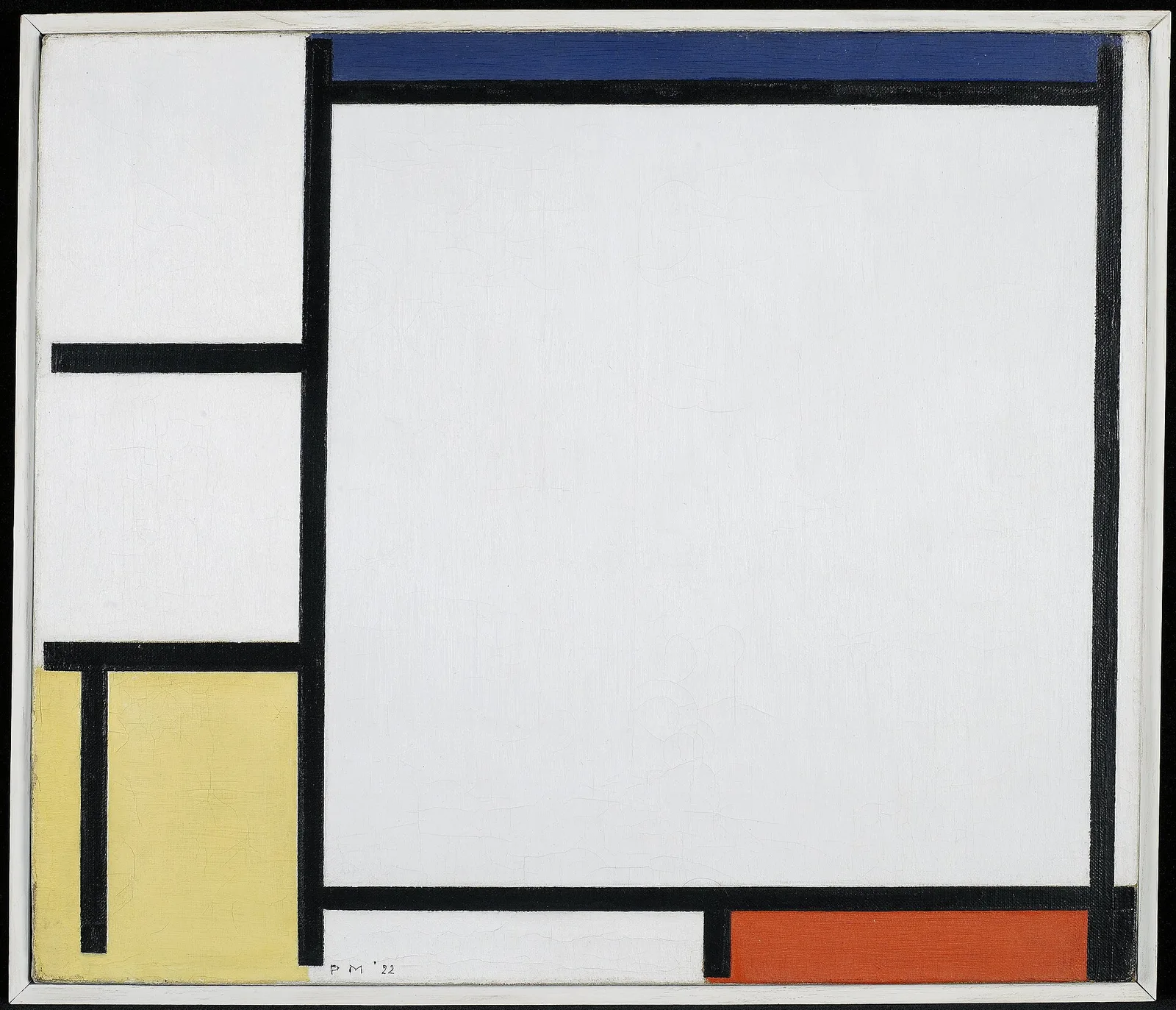 Composition with blue, yellow, red , and black