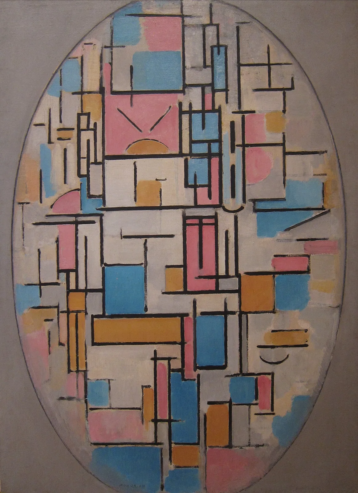 Composition in oval with color planes 1