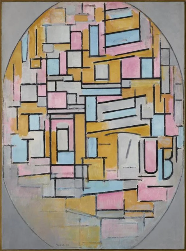 Composition in oval with color panes 2