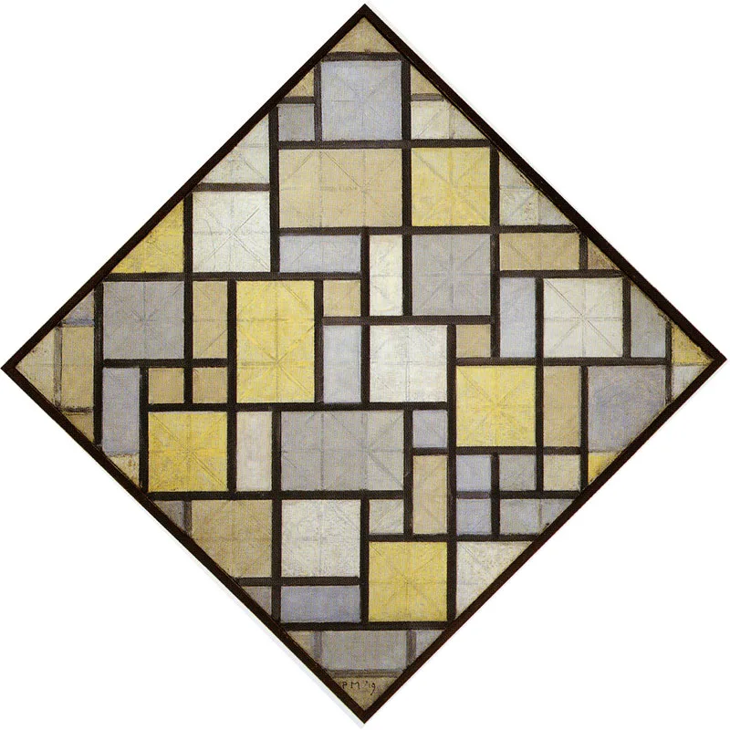 Composition with grid 5: lozenge composition with colors