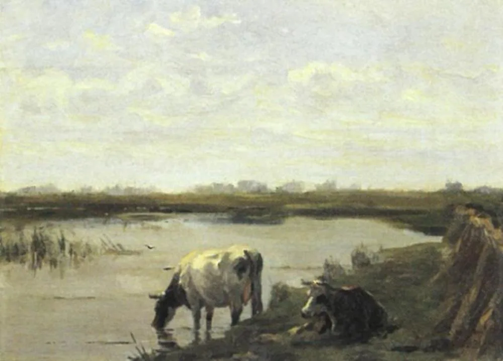Cows beside the water (copy after Stortenbeker)