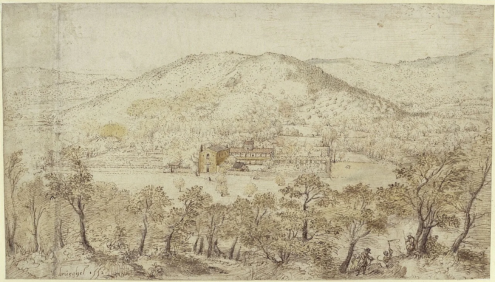 Southern hilly landscape with convent buildings