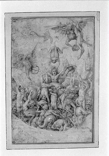 Damnés tourmentés par des diables et des animaux fantastiques