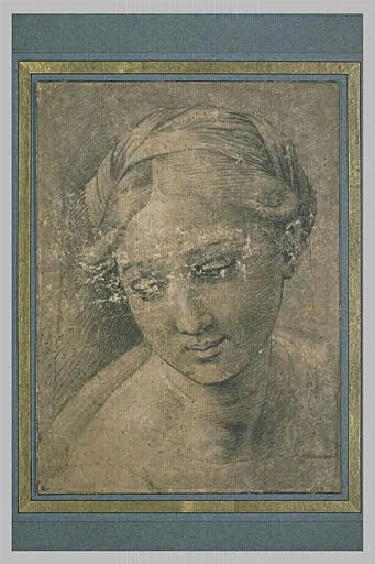 Tête de la Vierge, les yeux baissés, d'après celle de la Perla