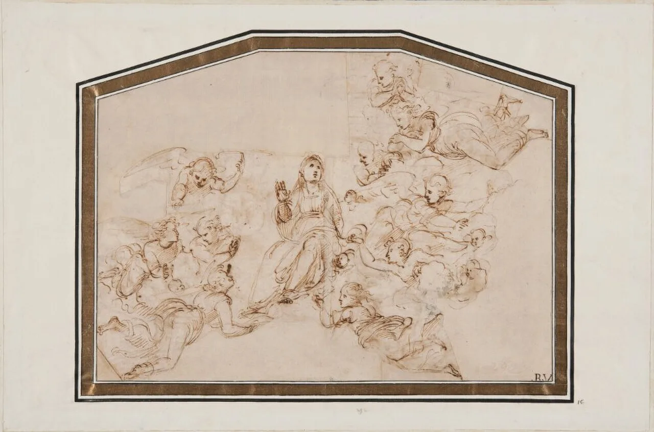 The Virgin adored by Angels