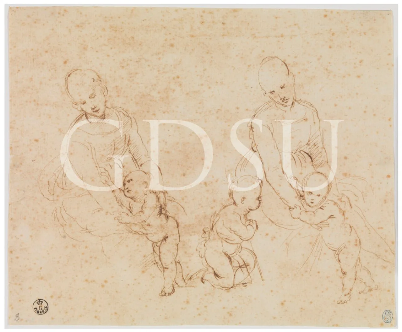 Two studies for the Madonna and Child with the Infant Saint John