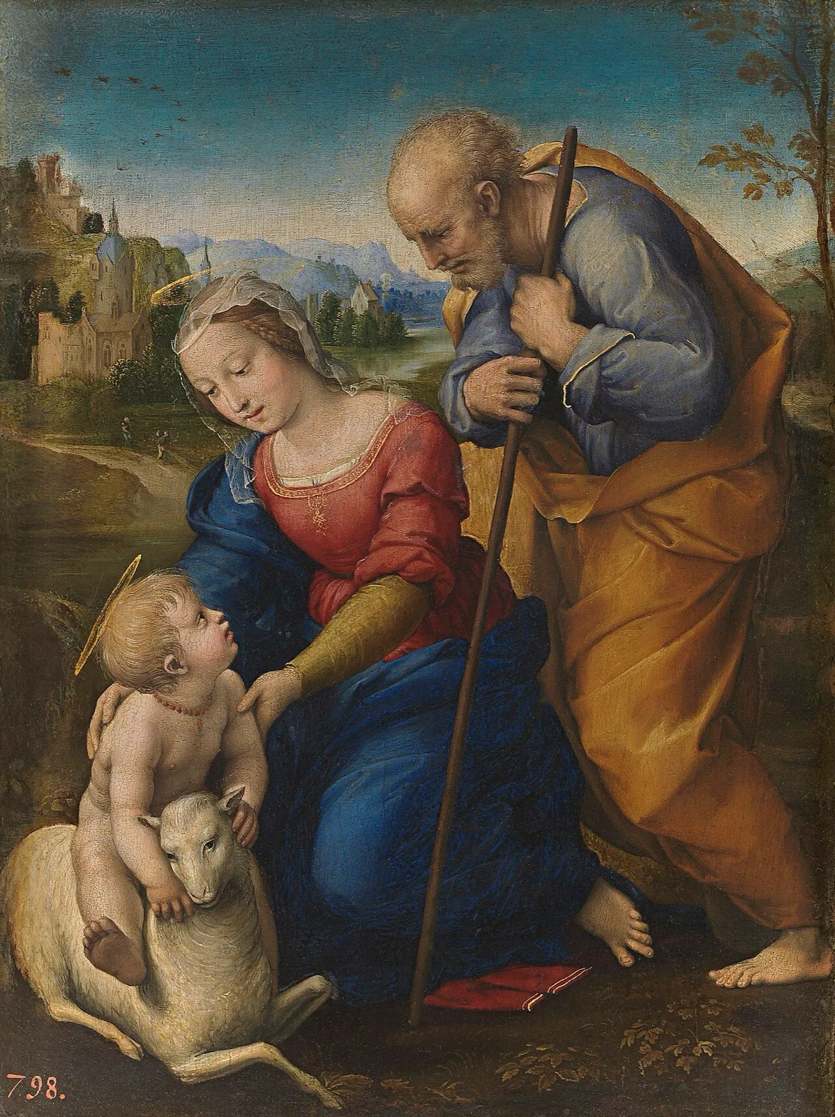 The Holy Family with a Lamb