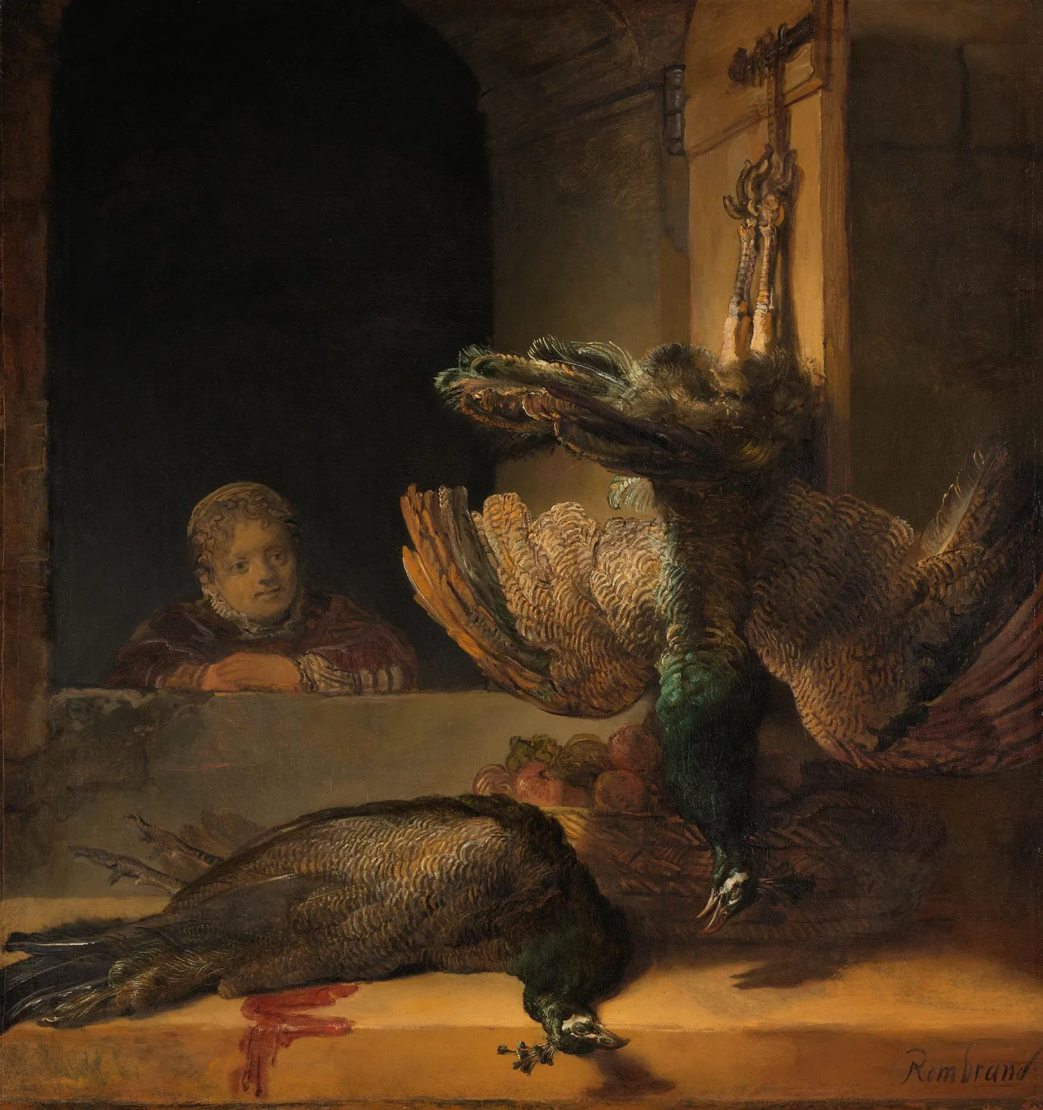 Two Dead Peacocks and a Girl