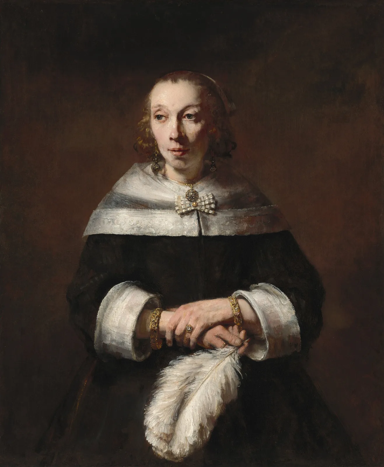 Portrait of a Lady with an Ostrich Feather Fan