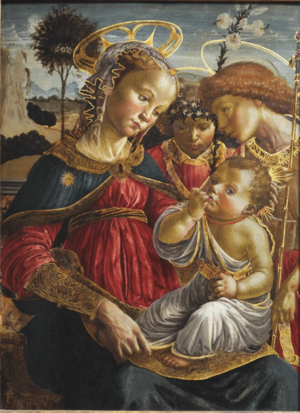 Madonna with child St. John and Angel