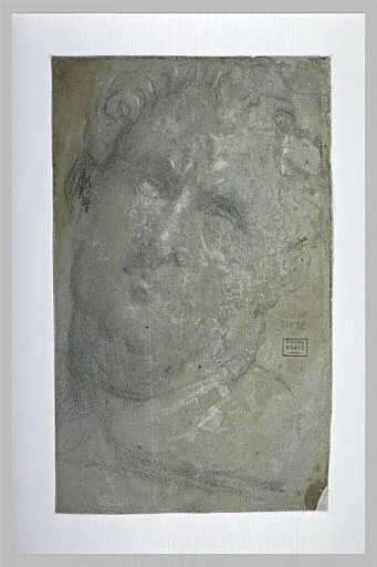 Etude d'après un moulage de tête dite de Vitellius