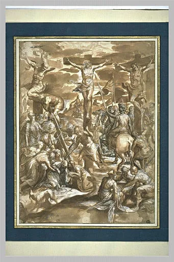 Le Christ en croix entre les deux larrons