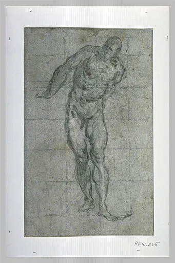 Etude d'homme nu, de face, le bras gauche devant la poitrine