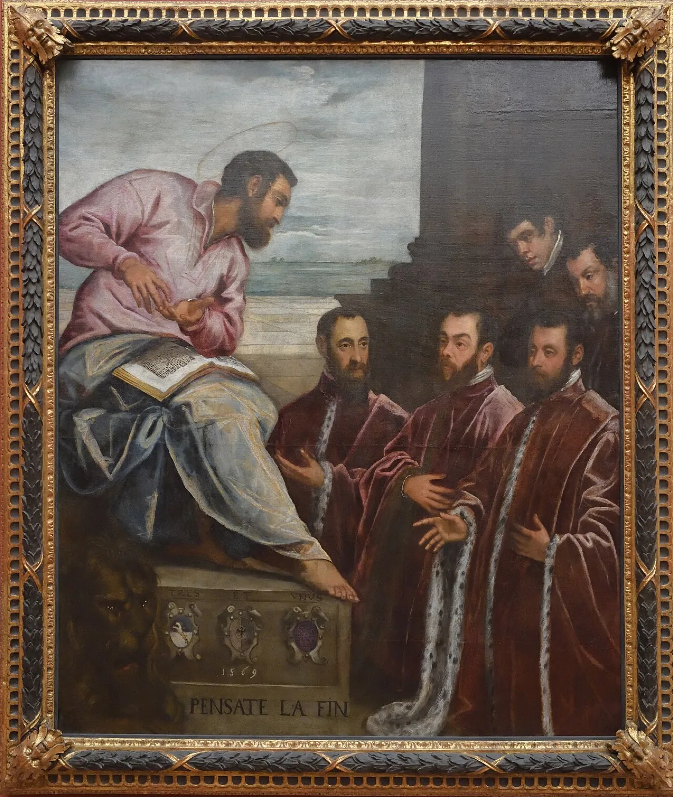Three Venetian city chamberlains before St. Mark