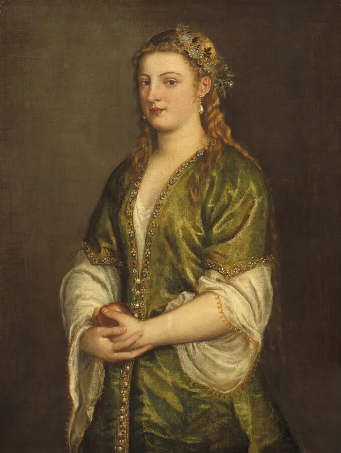 Woman Holding an Apple
