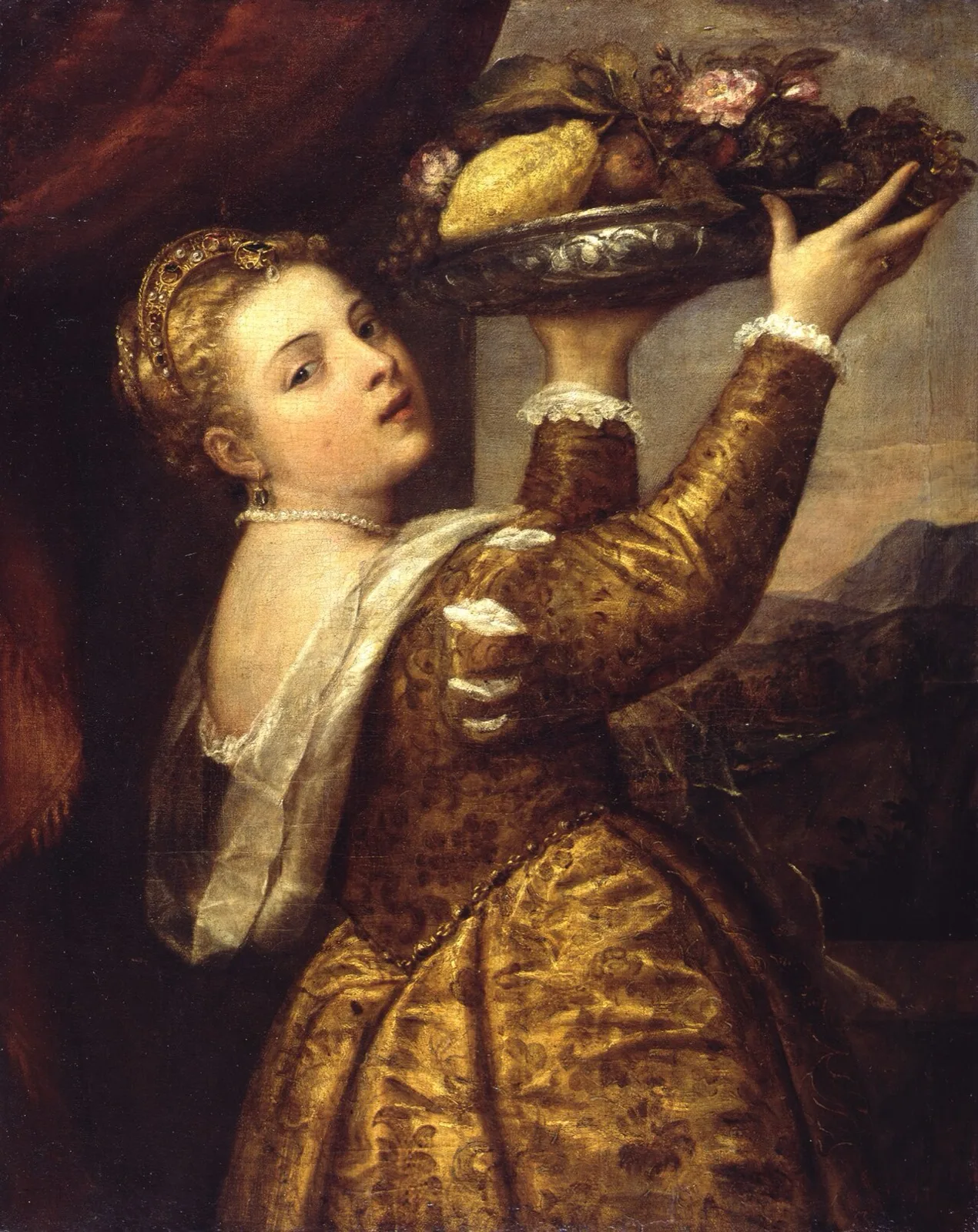 Girl with a Platter of Fruit