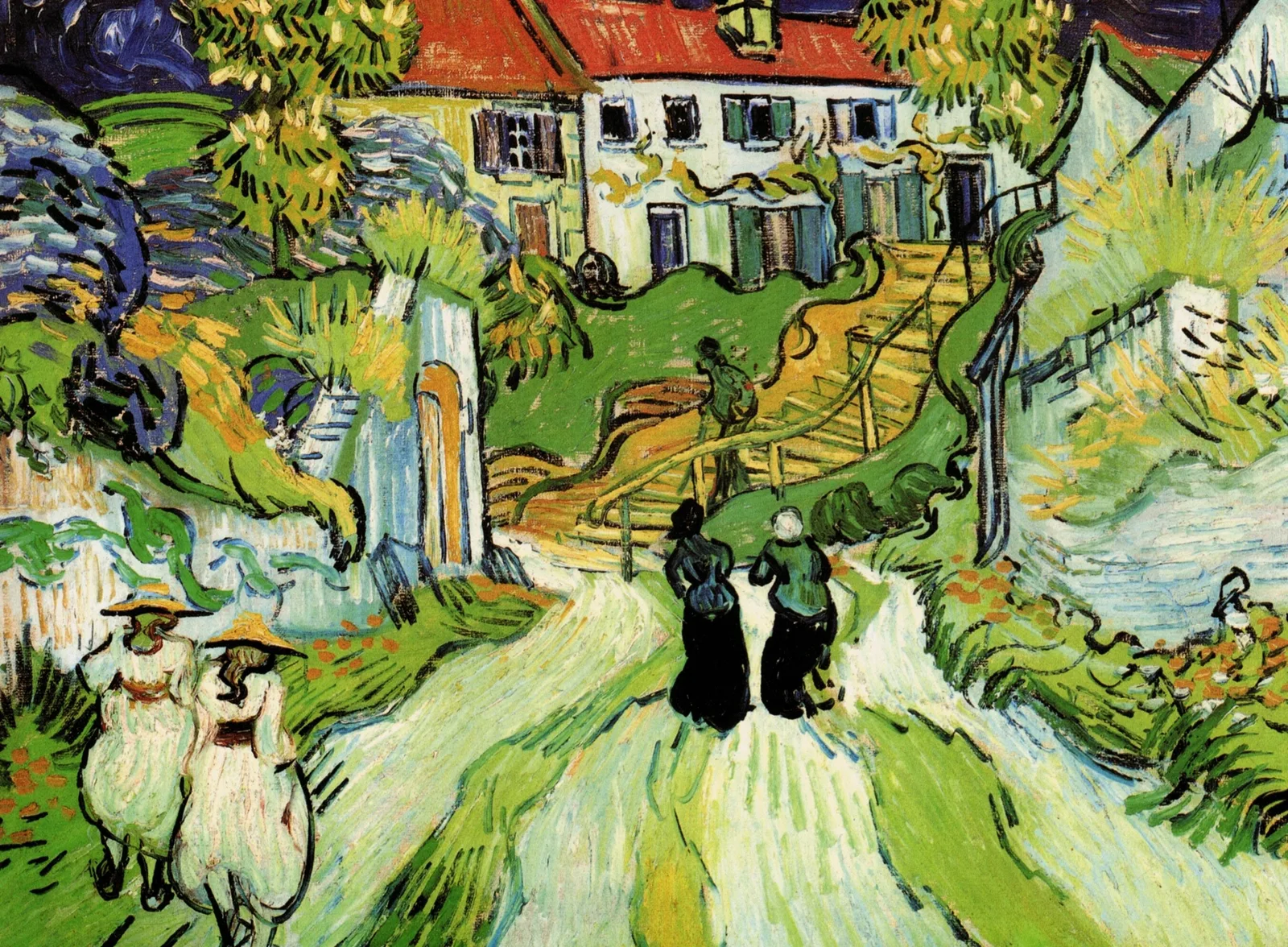 The Auvers stairs with five figures