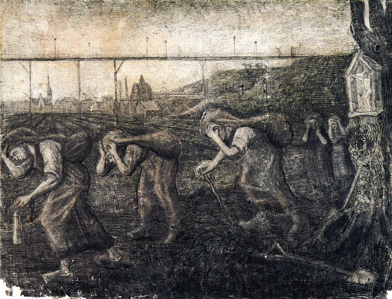 Miners' women carrying sacks [the bearers of the burden]