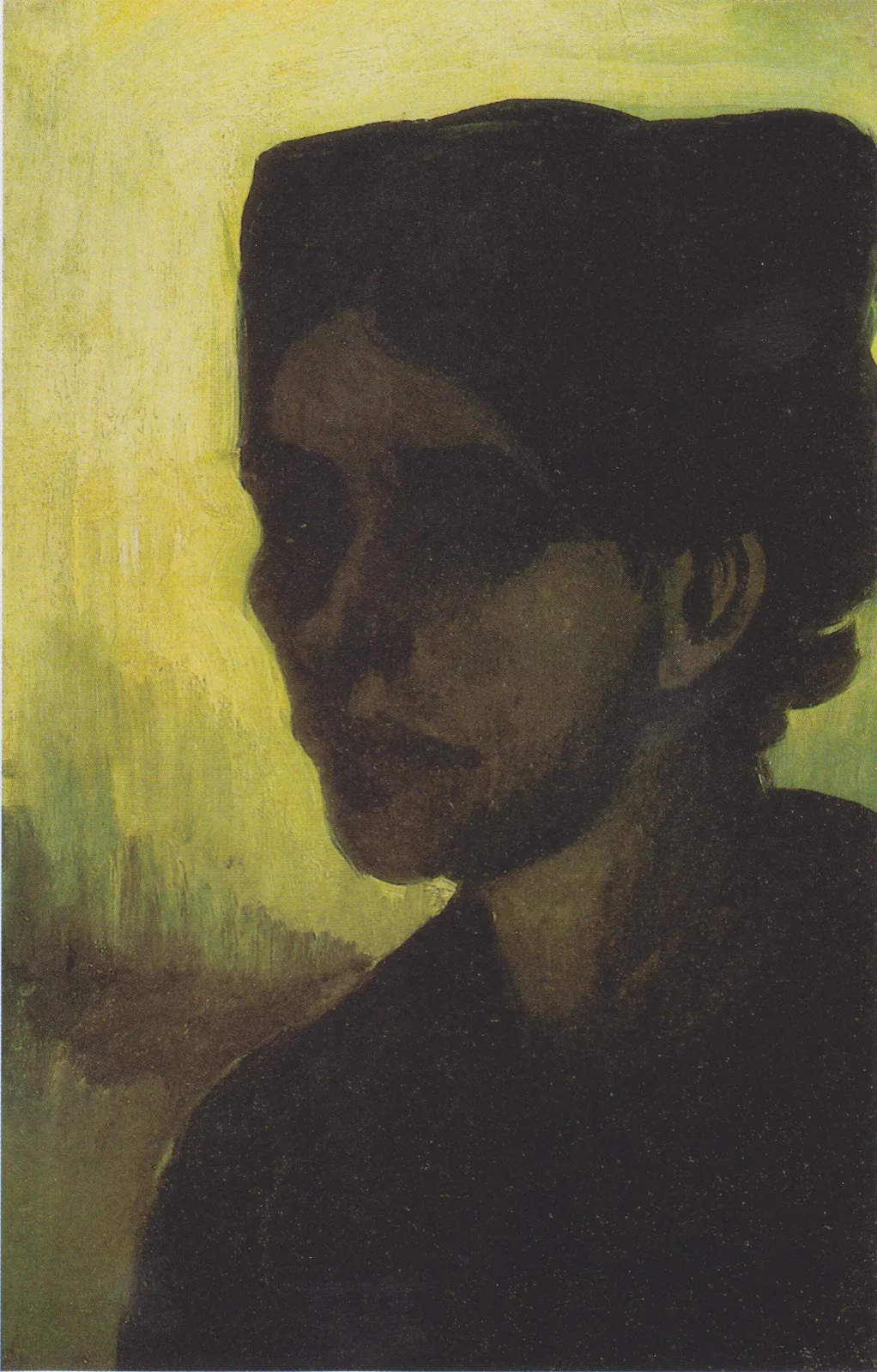Head of a peasant woman: left half profile, light background