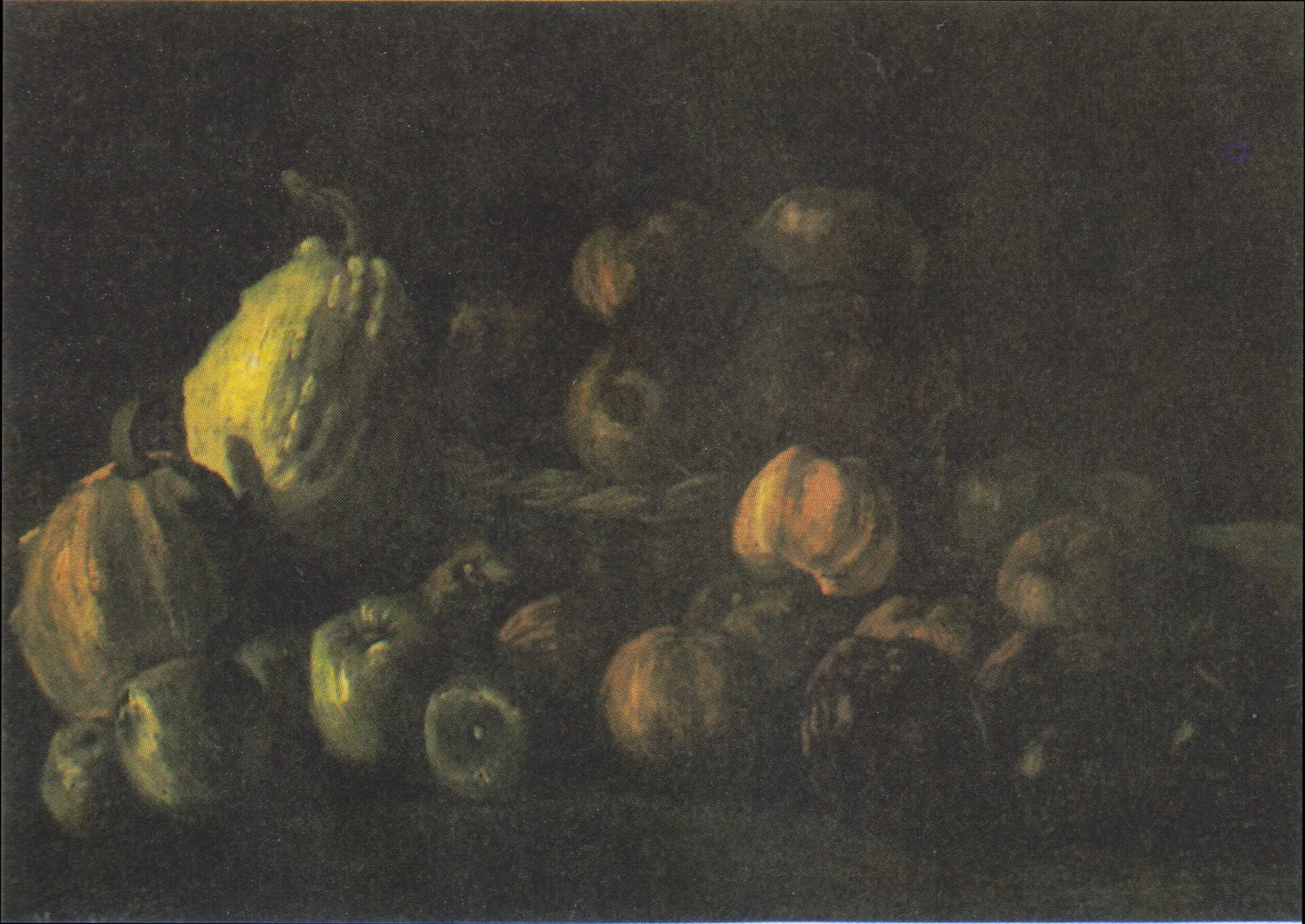 Still life: apples and two pumpkins