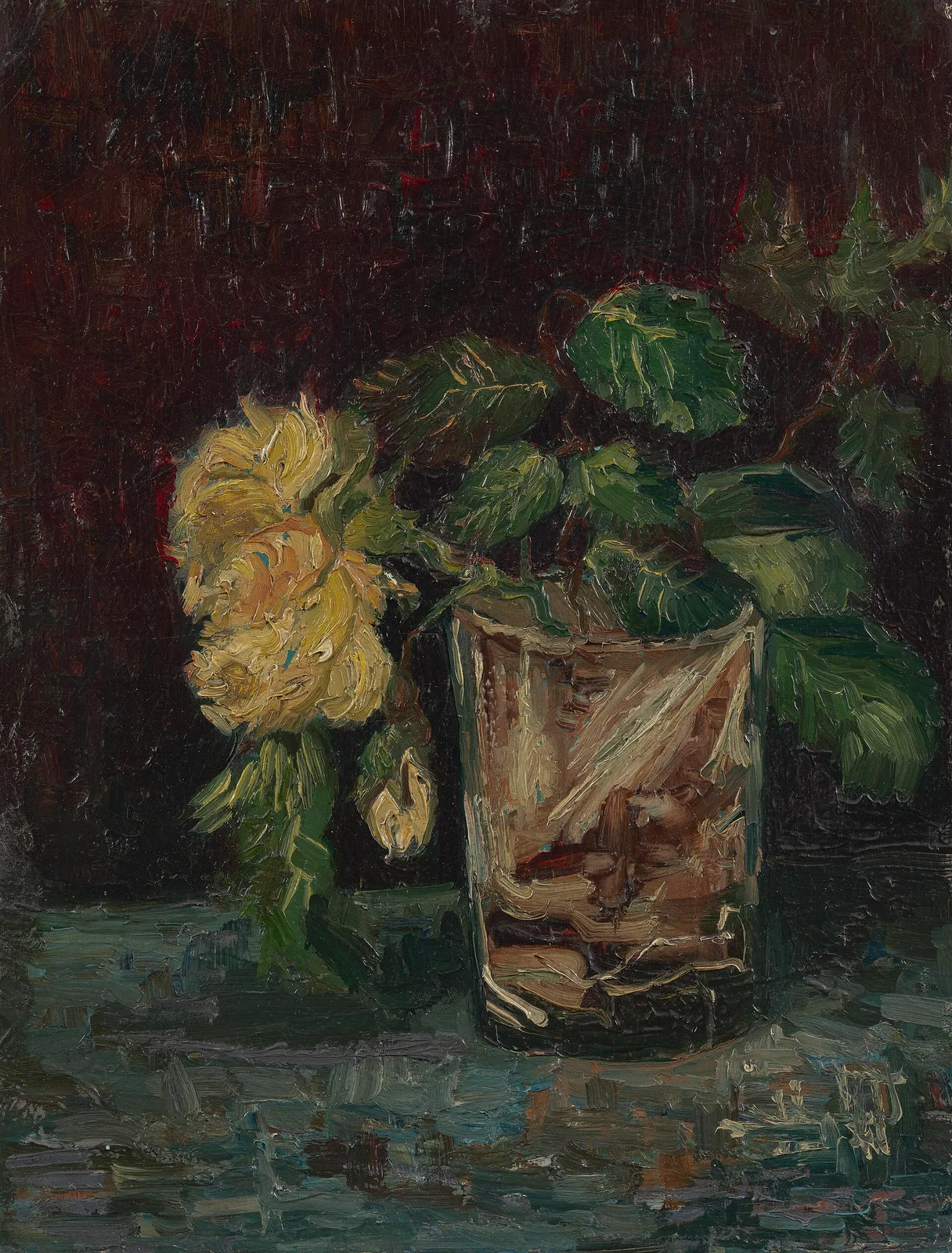 Still life: vase with roses
