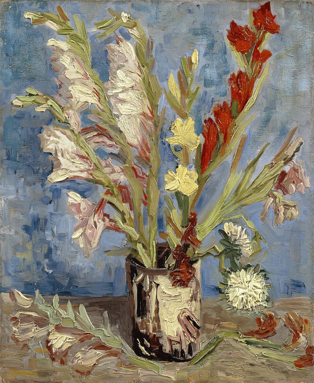 Still life: vase with gladioli