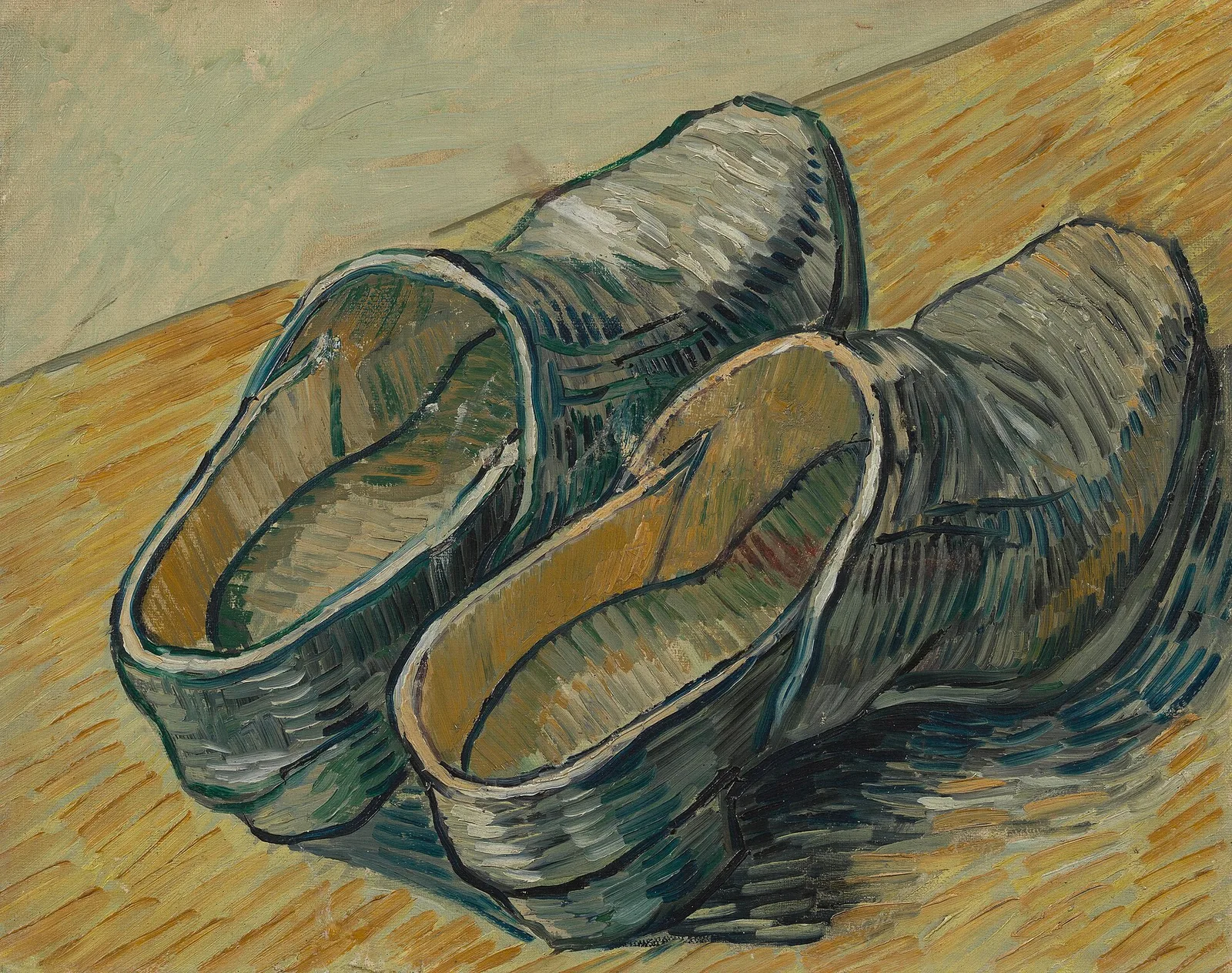 A pair of wooden shoes