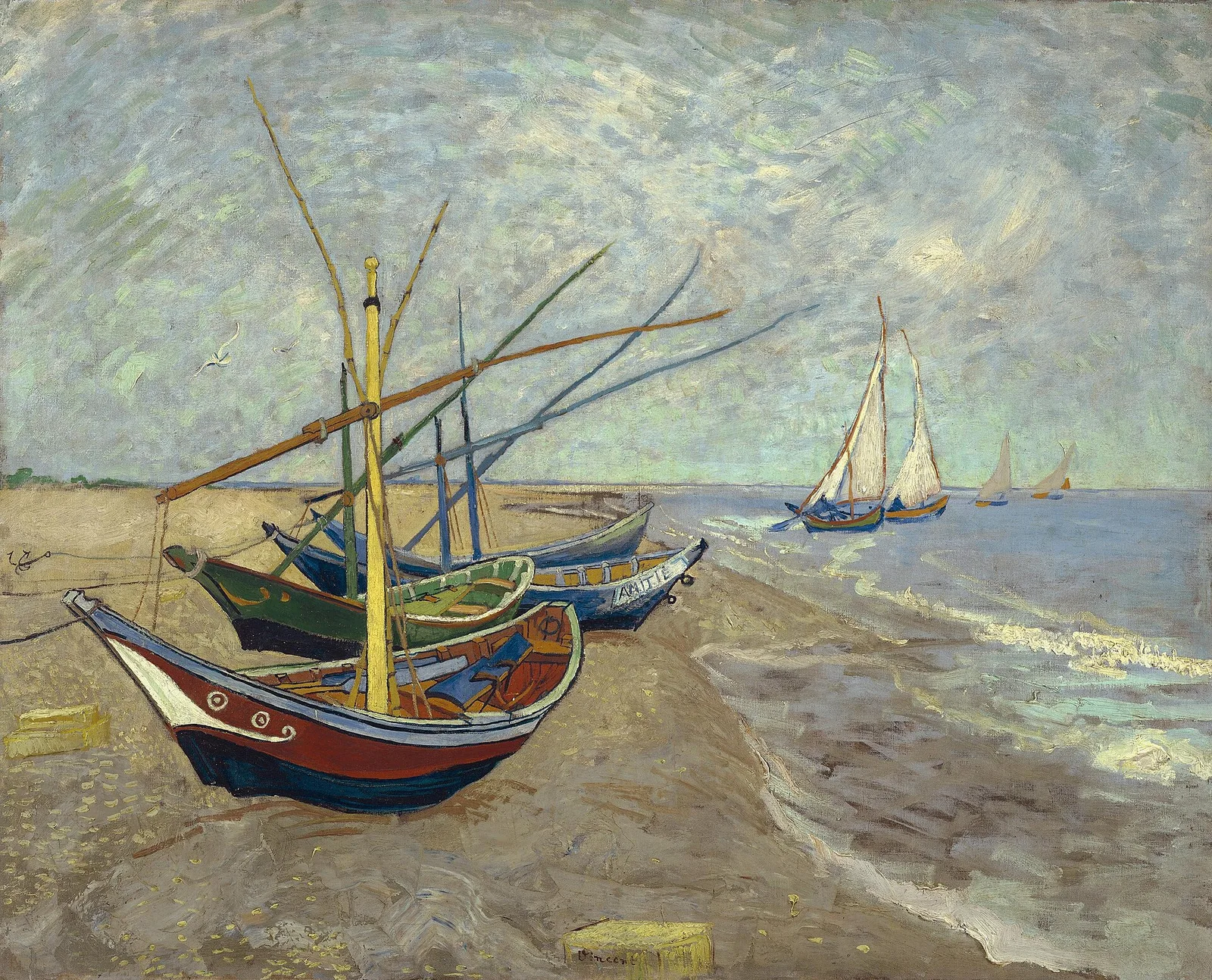 Boats on the beach at Saintes-Maries