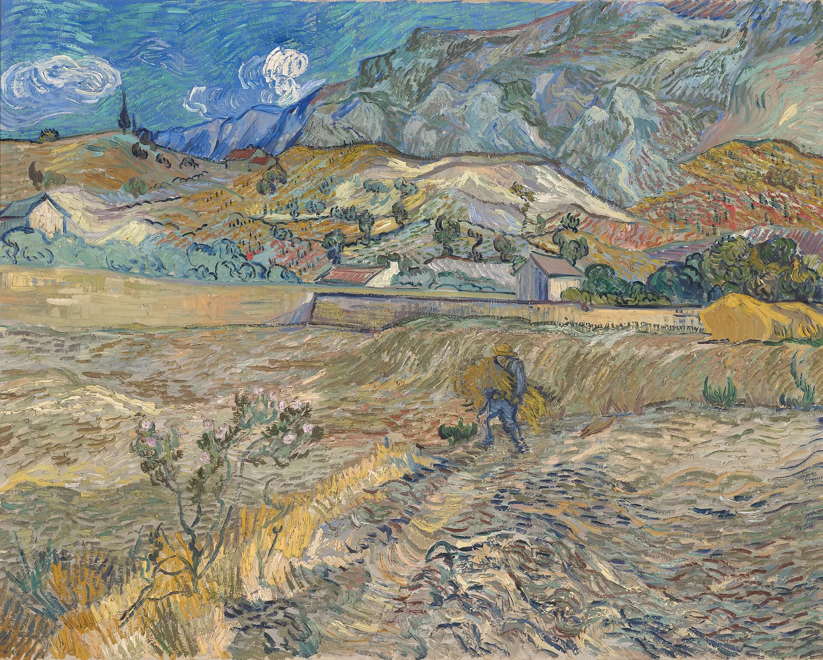 Wheatfield with peasant bearing a sheaf