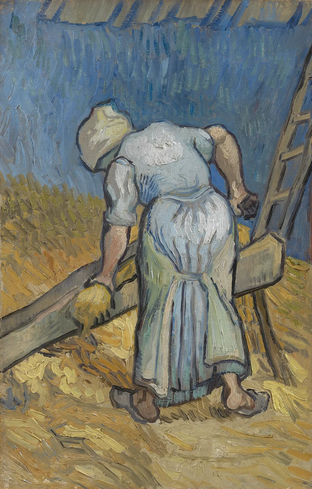 Peasant woman cutting straw [after Millet]