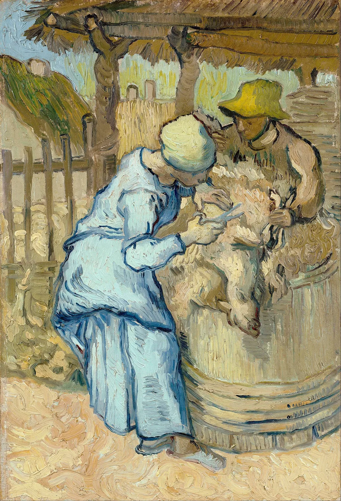 Sheep shearers [after Millet]