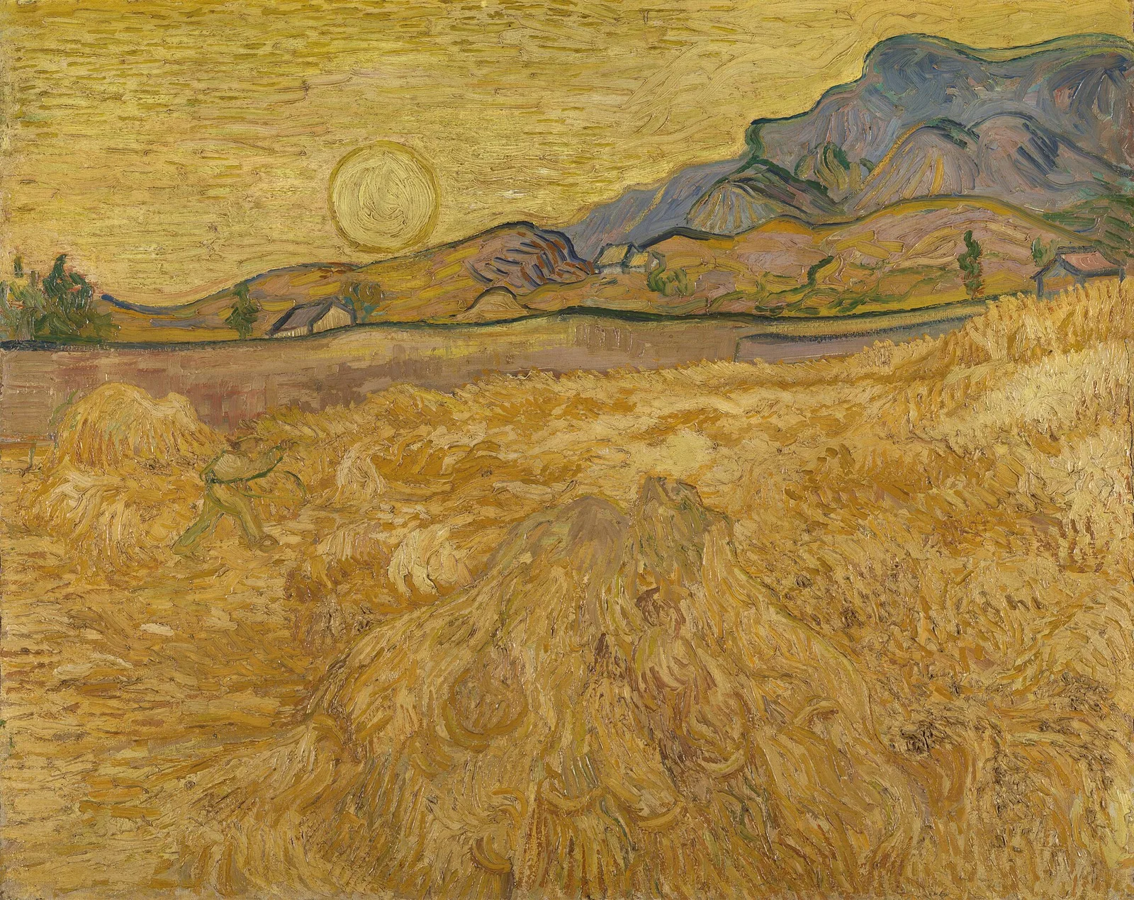 The wheatfield behind Saint Paul's hospital with a reaper