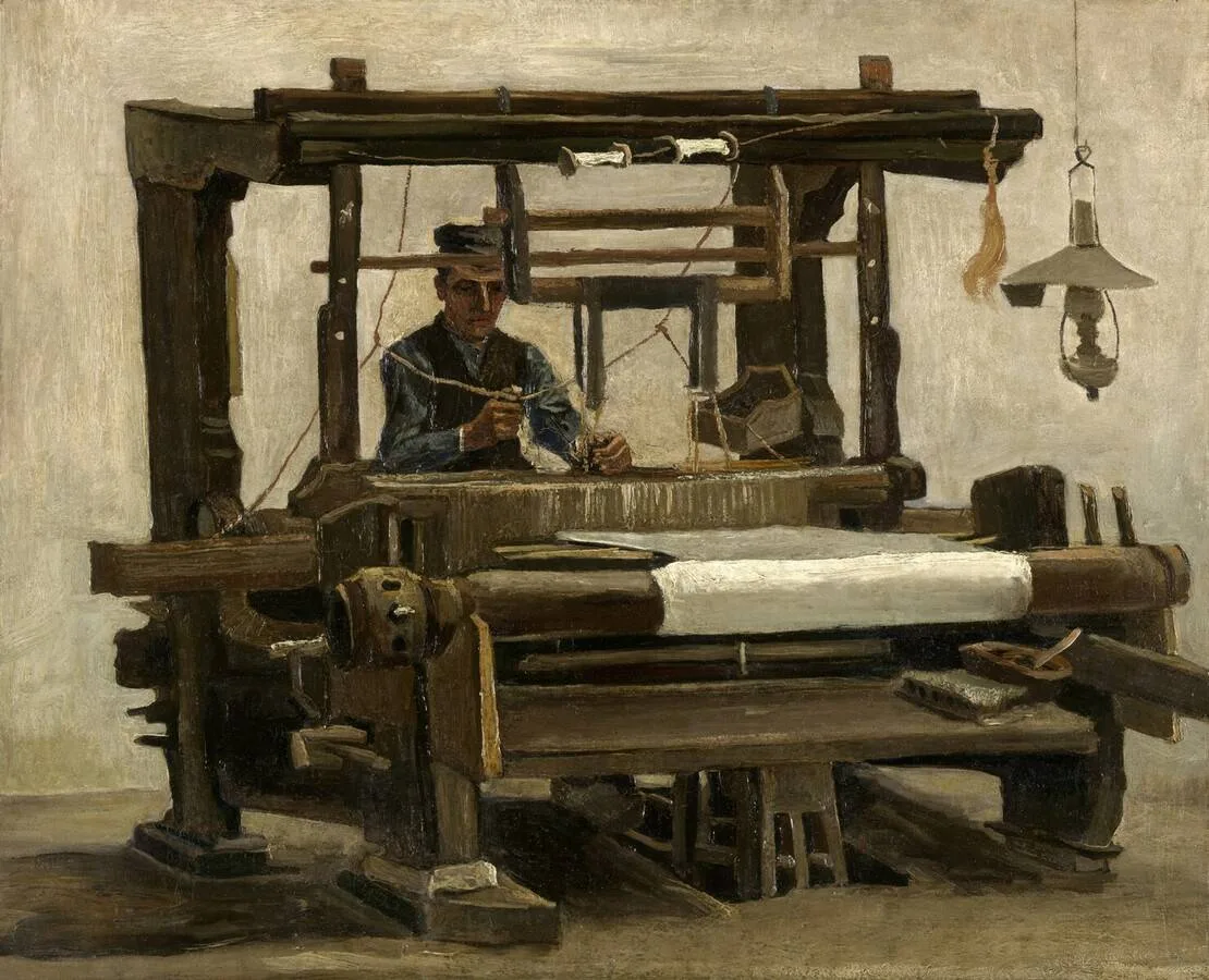 The weaver: the whole loom, facing front