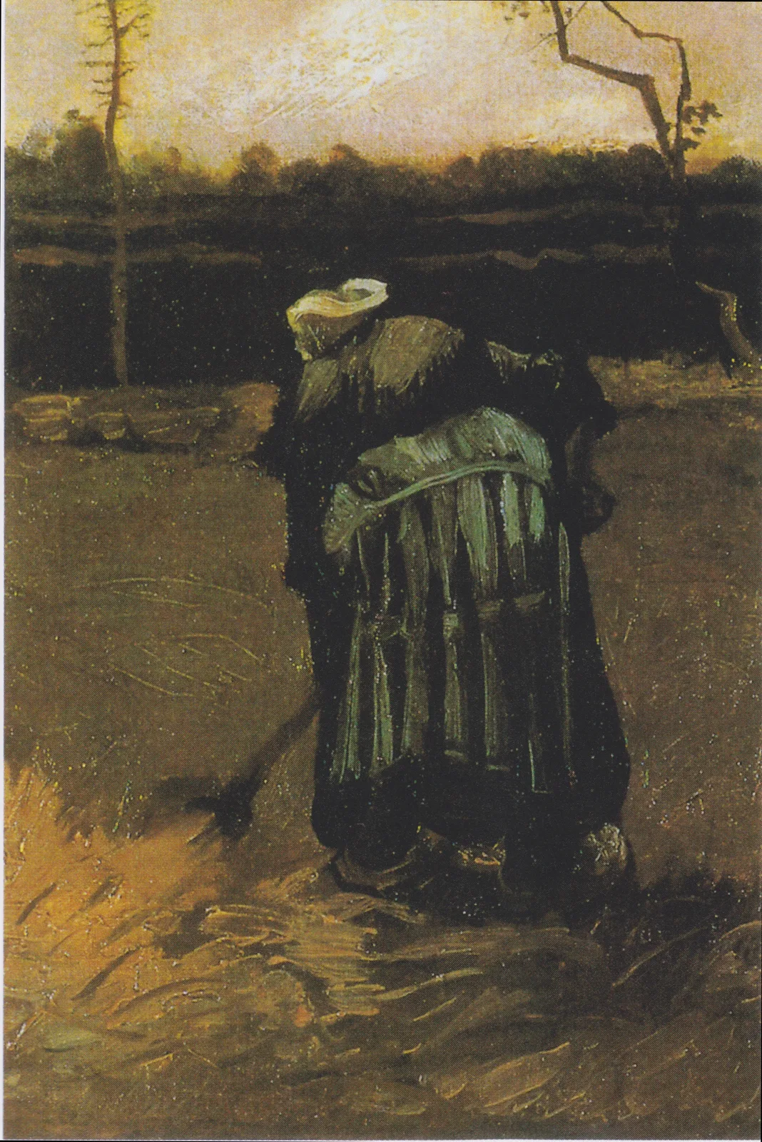Peasant woman digging: seen from the back
